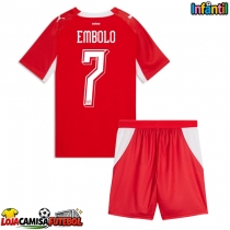 Camisa de Futebol Suíça Breel Embolo #7 Equipamento Principal Infantil Mundo 2026 Manga Curta (+ Calças curtas)